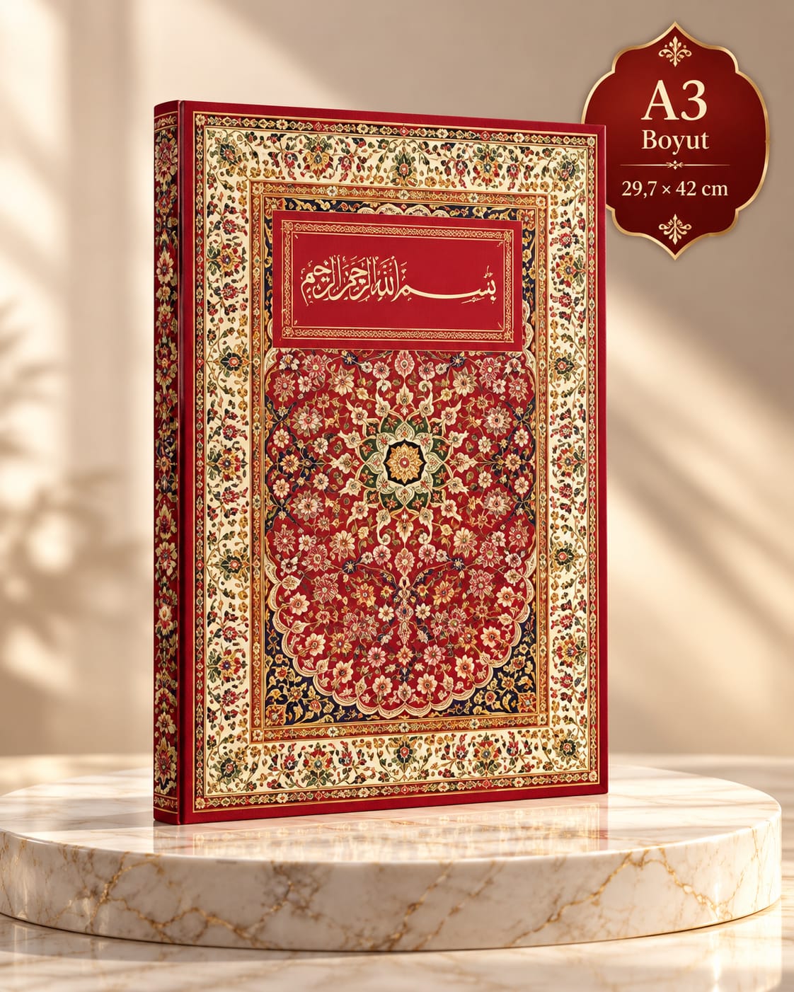 A3 Defter – Besmele Kırmızı Tezhip
